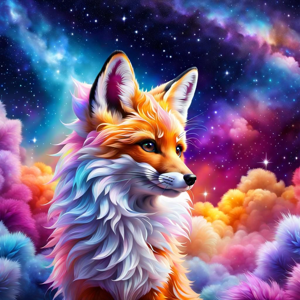 Fox (Wistful) Fantastical Celestial Background Jigsaw puzzle
