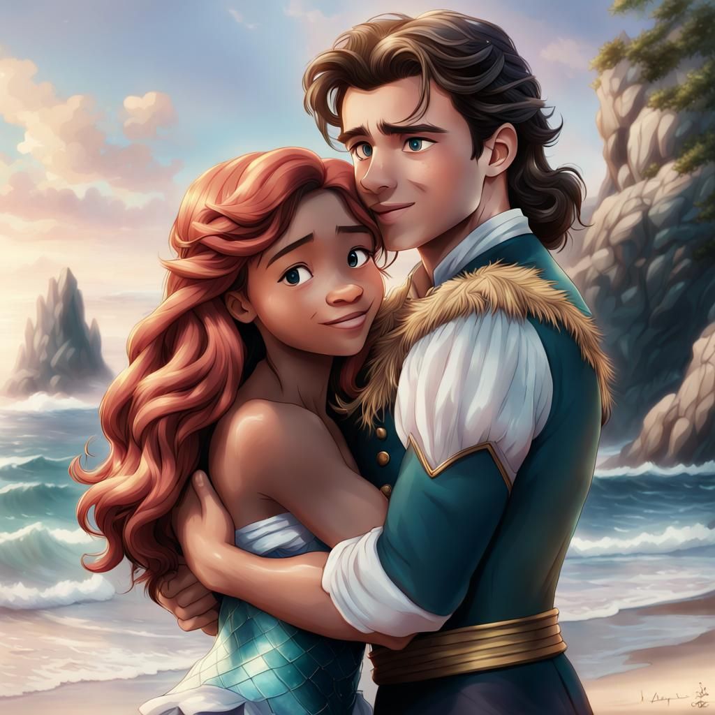 Halle Bailey and Jonah Hauer-King as The Little Mermaid