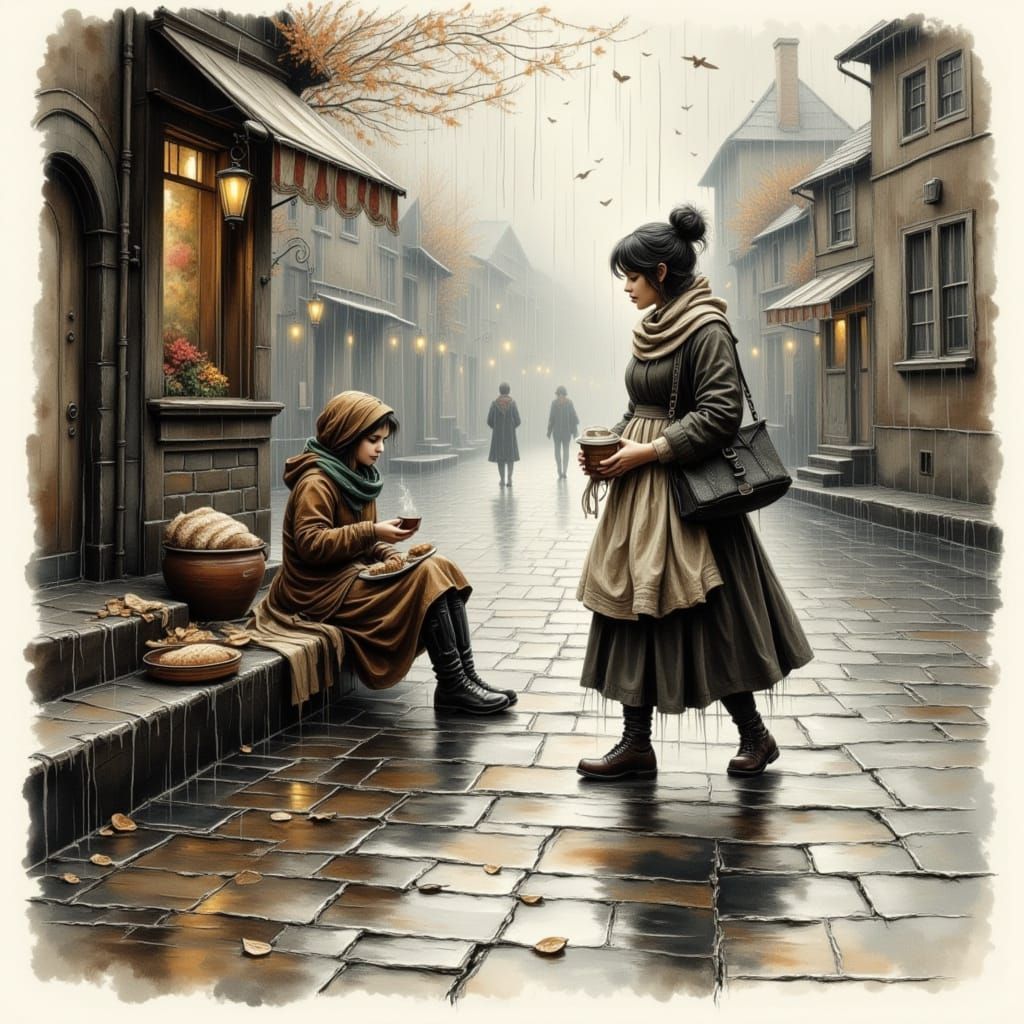 Kind Baker Offers Comfort in Wet Watercolor Style