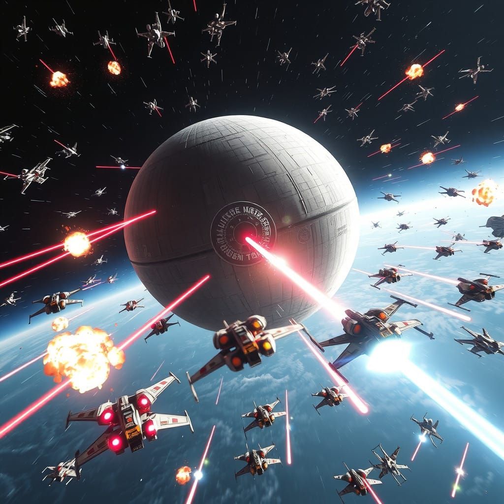 Galactic Empire vs. Rebel Alliance in Epic Space Battle
