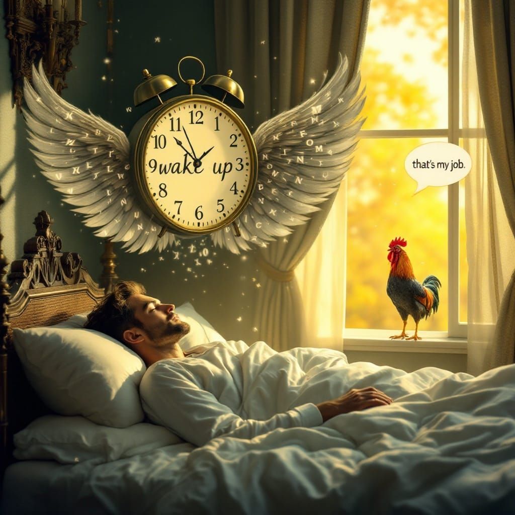 Serene Slumber Interrupted: A Surreal Awakening