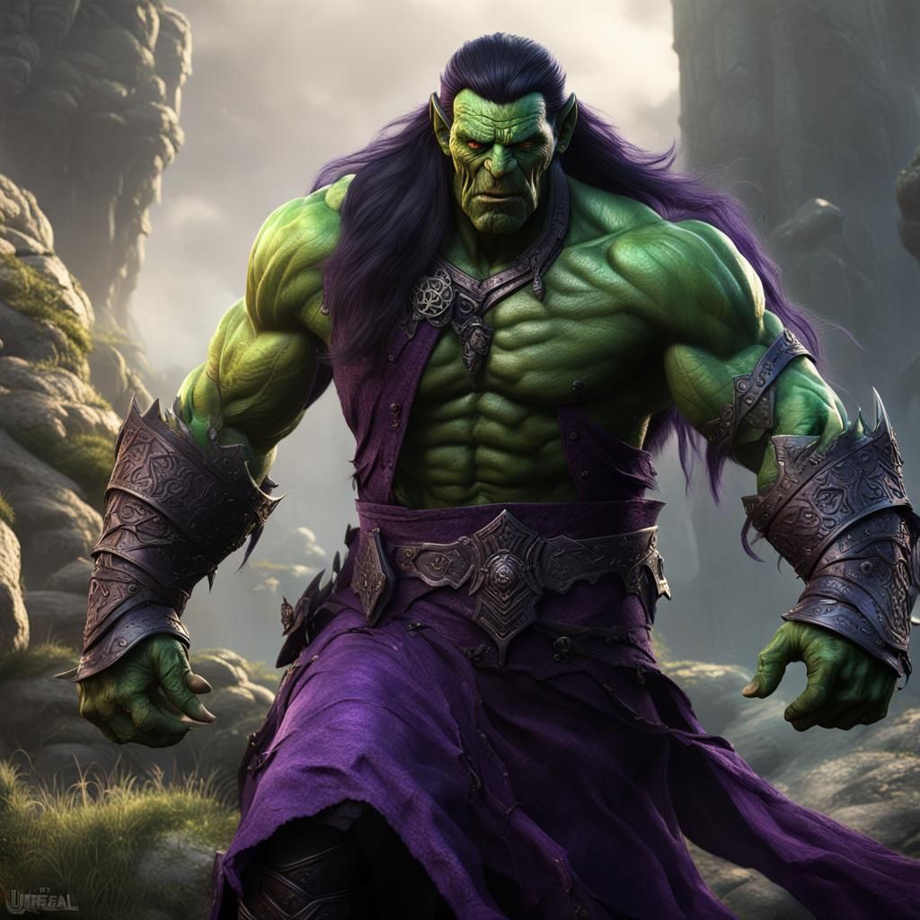 Orc Noble in Extravagant Purple Clothes