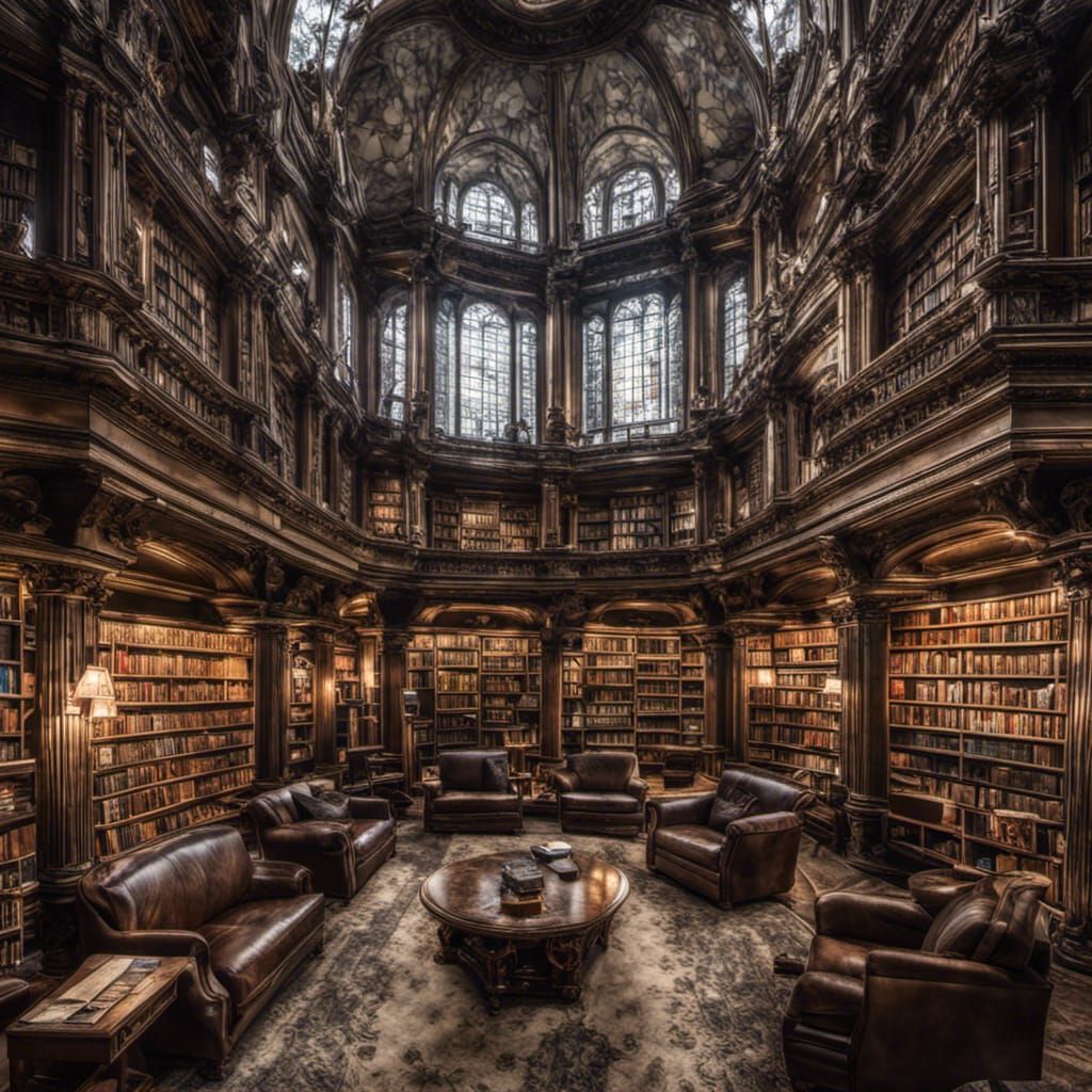 Hyperrealistic Tower Library in High Definition