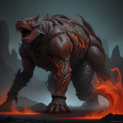 Terrifying Molten Chocolate Creature Concept Art