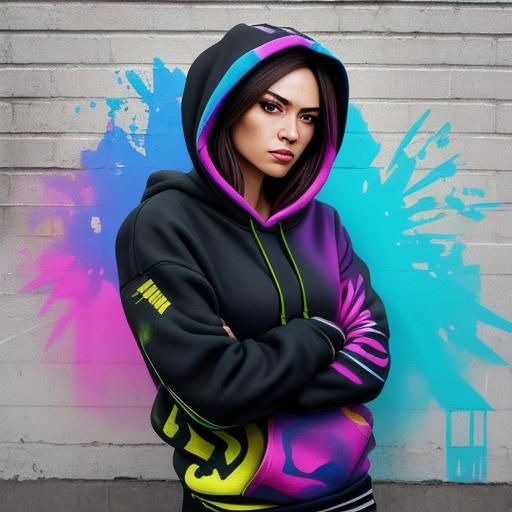 Hyperrealistic Street Art of Woman with Spray Can