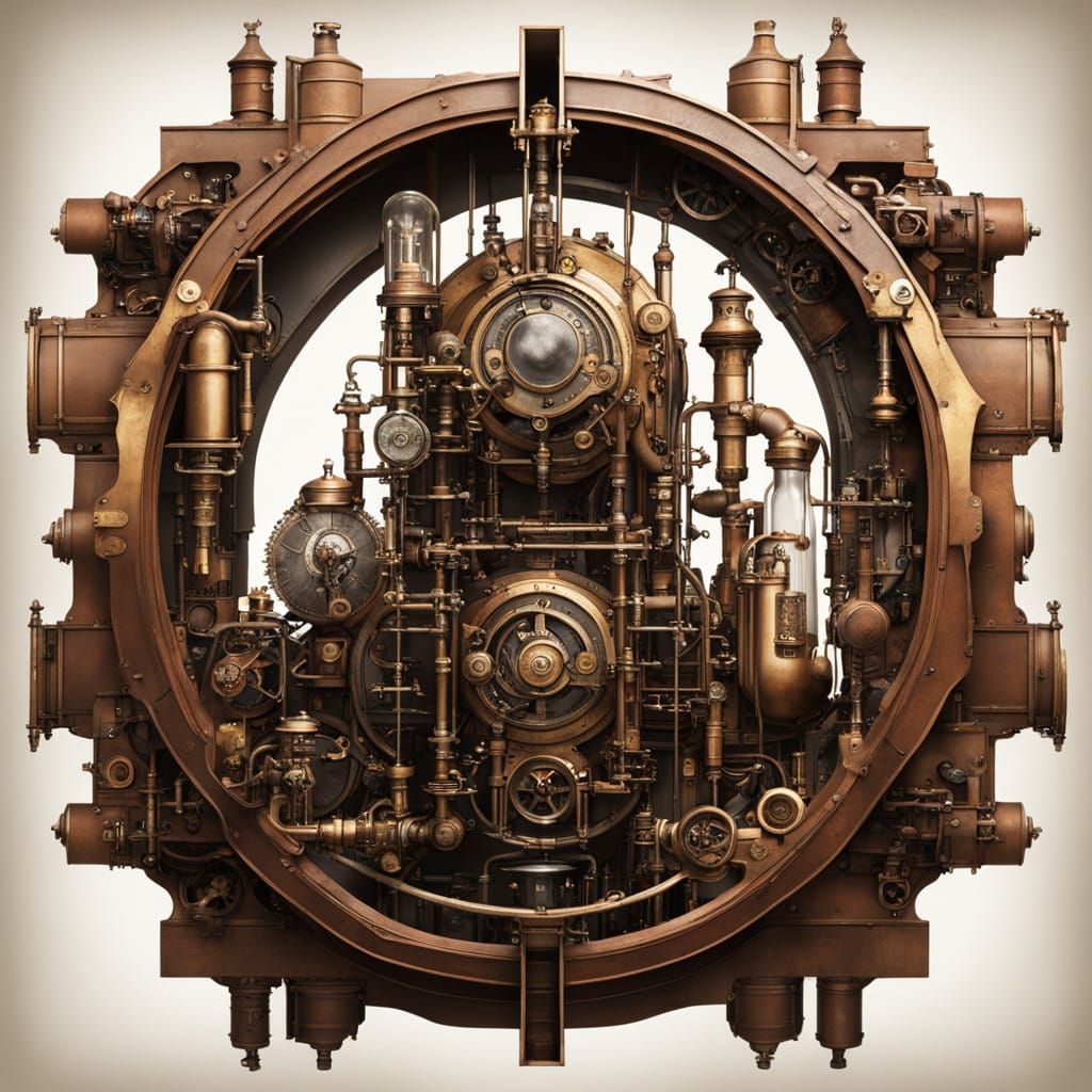 Steampunk Visionary with Brass Goggles and Mechanical Limbs...