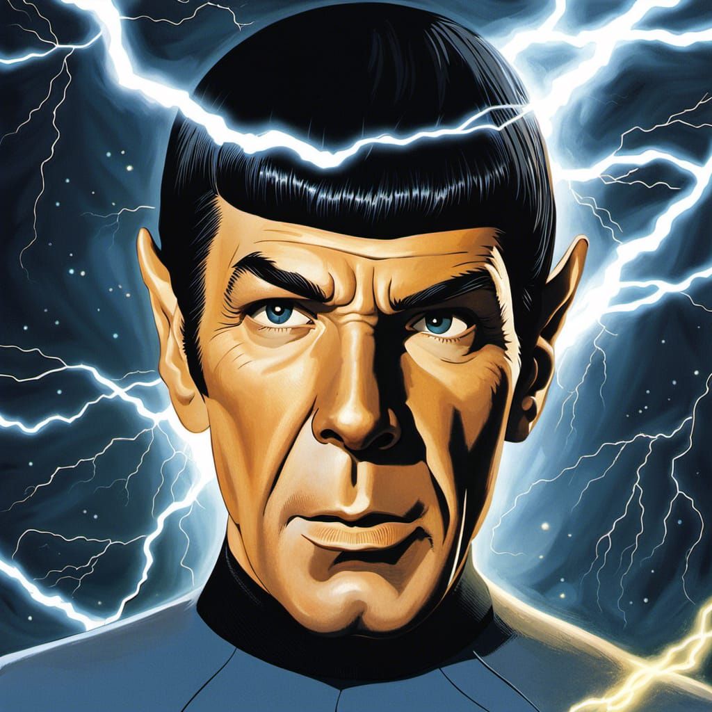 Electrifying Portrait of Mr. Spock