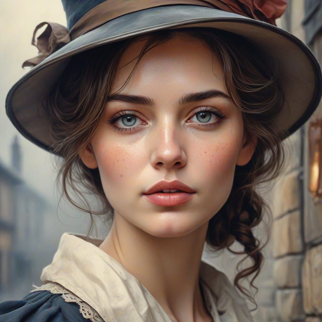 Vintage European Detective in Watercolor Portrait