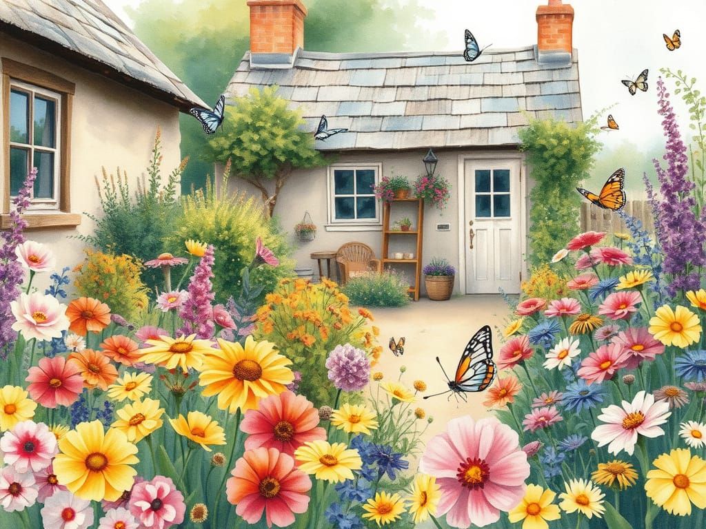 Impressionist Whimsy in a Country Garden