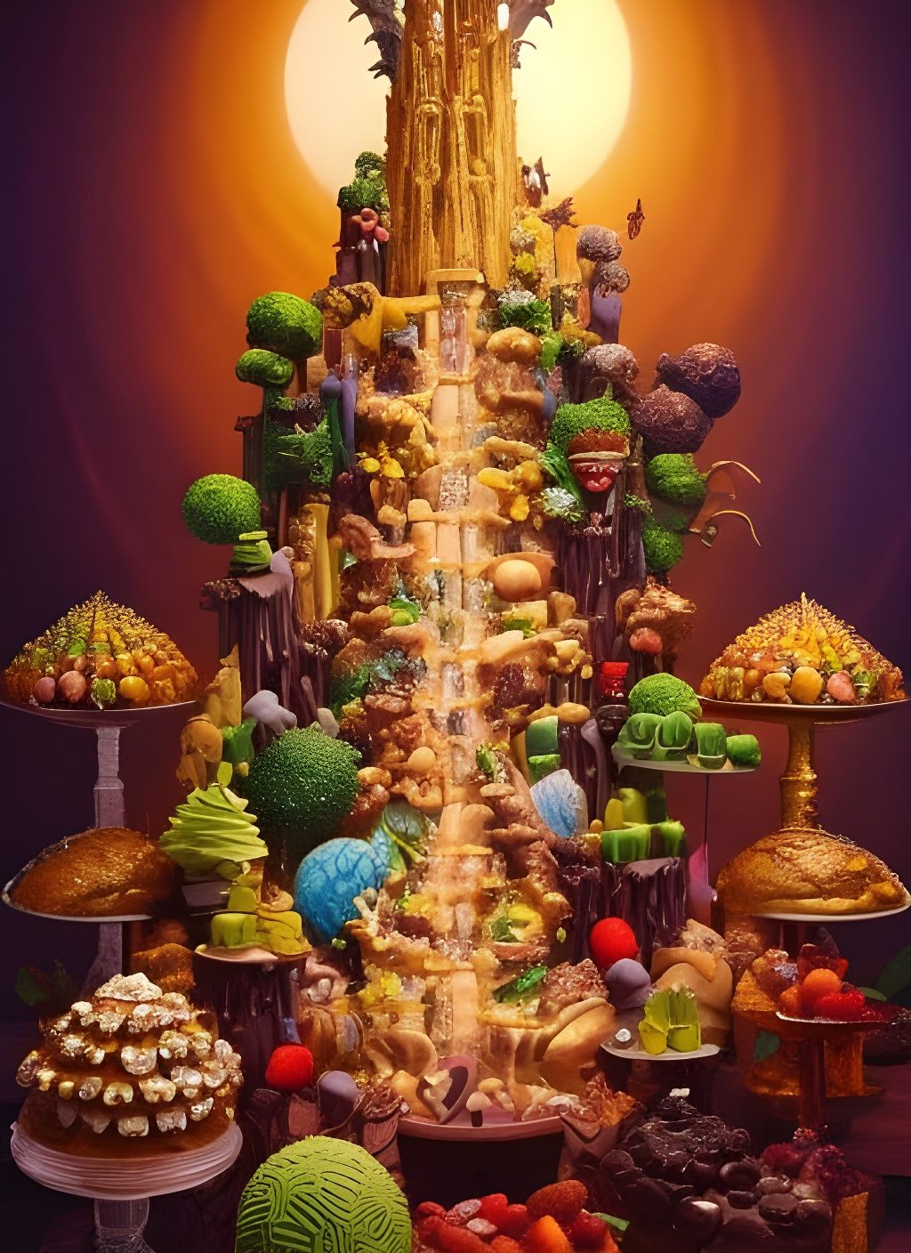 Magical Dessert Rainforest at Golden Hour