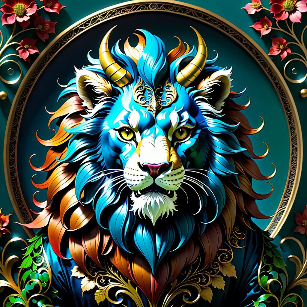 Filigree Manticore in Surrealist Baroque Style