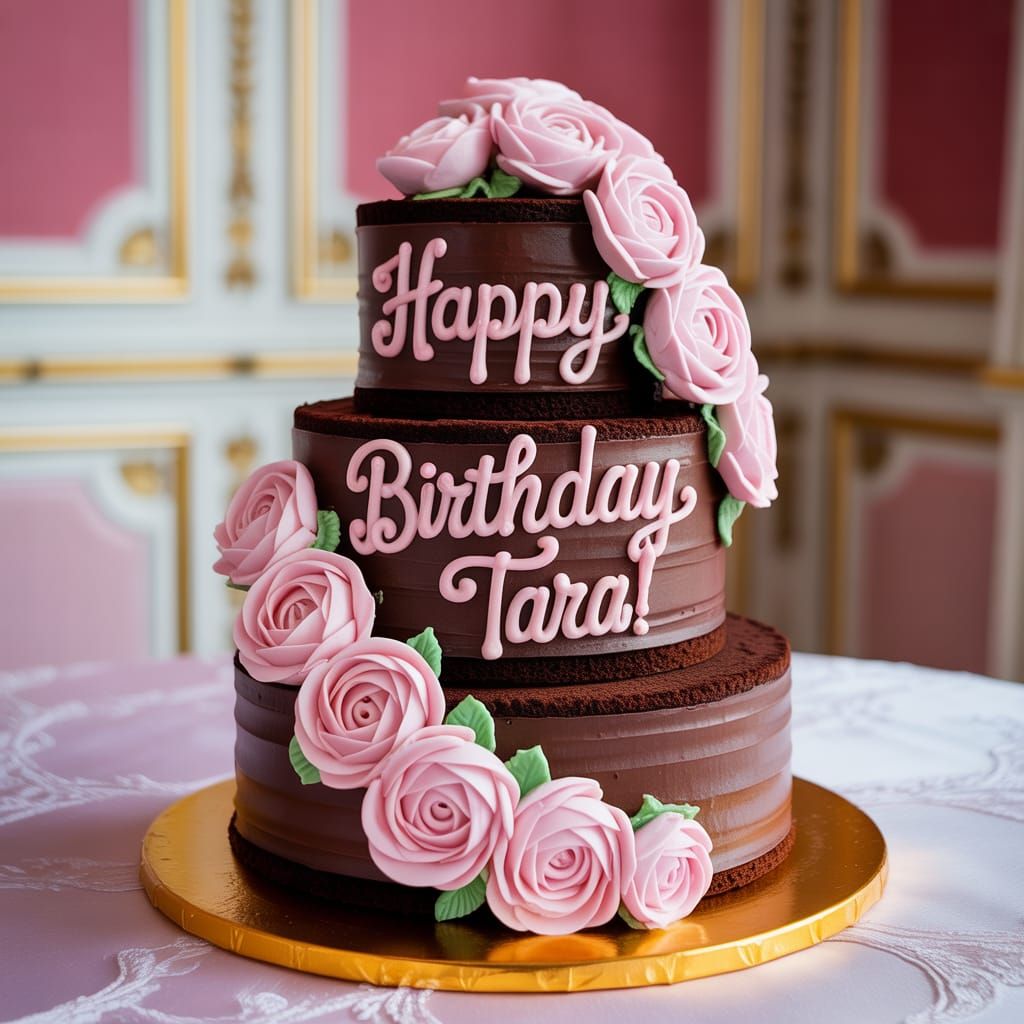 Opulent Birthday Cake in Pink Dining Room