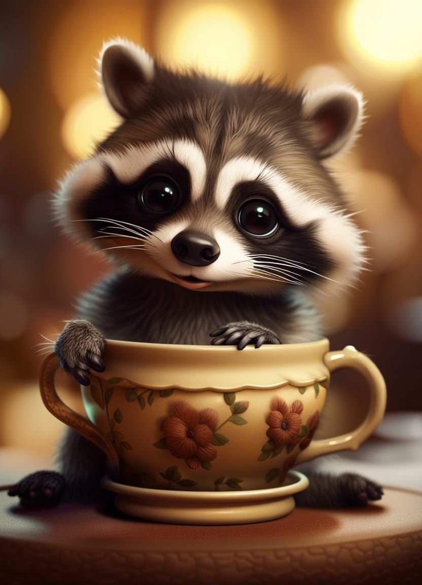 There's a raccoon in my sugar bowl.