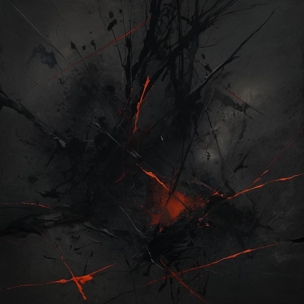Grimdark Abstract Art with Complementary Colors