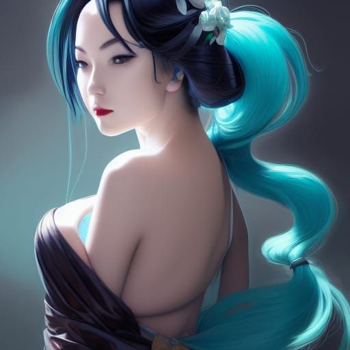 Hatsune Miku as Geisha Portrait