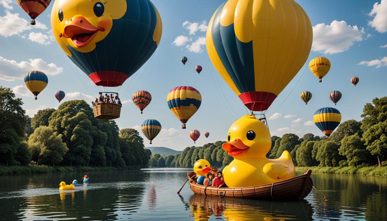 Giant Rubber Duck Hot Air Balloon: Whimsical Amusement in Fl...