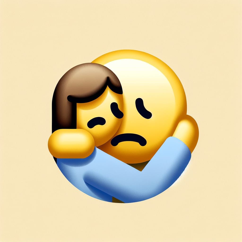 Supportive Emoji Hug in Minimalist Style