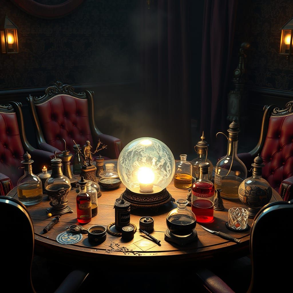 Whimsical Wizard's Sanctuary in Rich, Velvety Hues