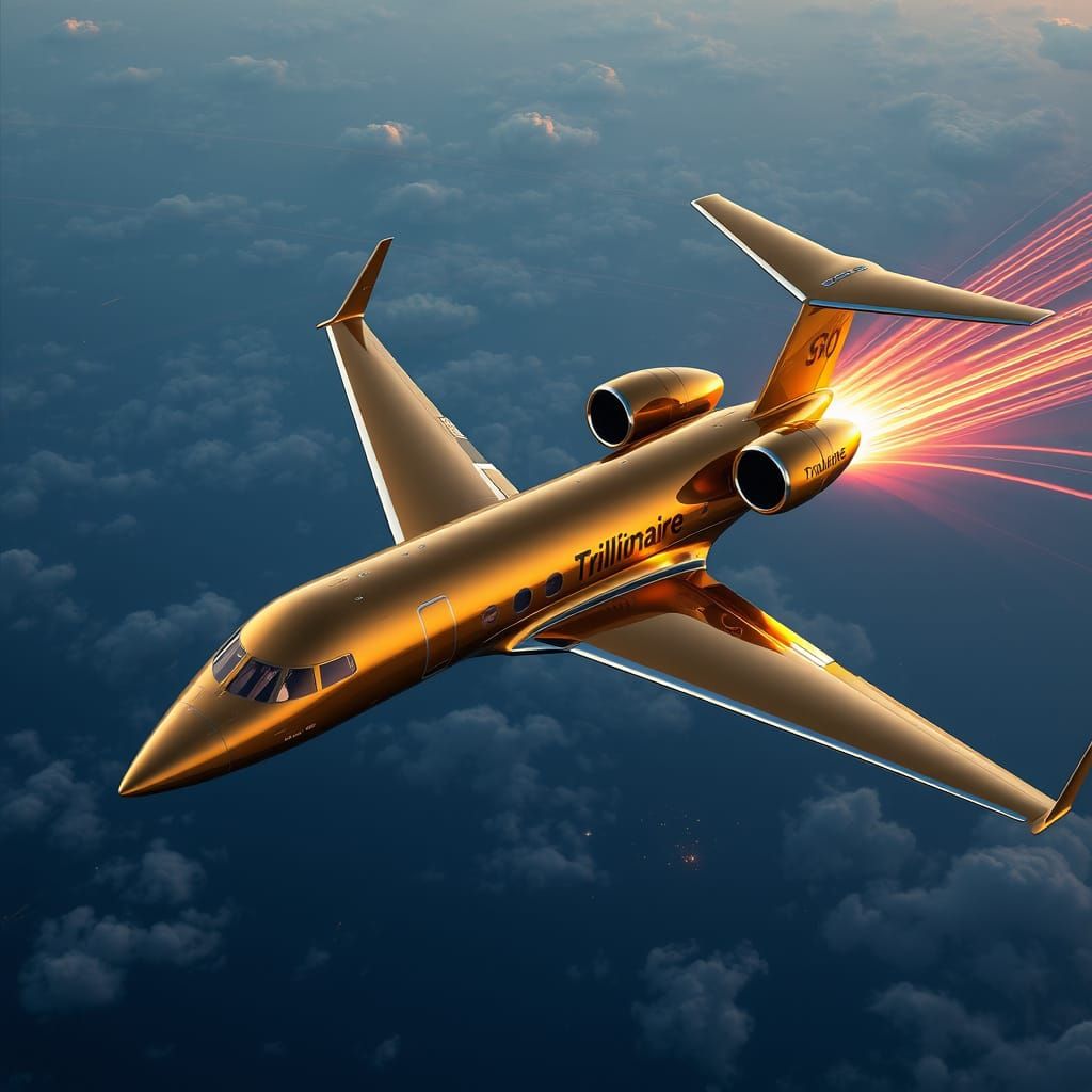 Gold Gulfstream G50 "Trillionaire" Airplane in Matte Paintin...