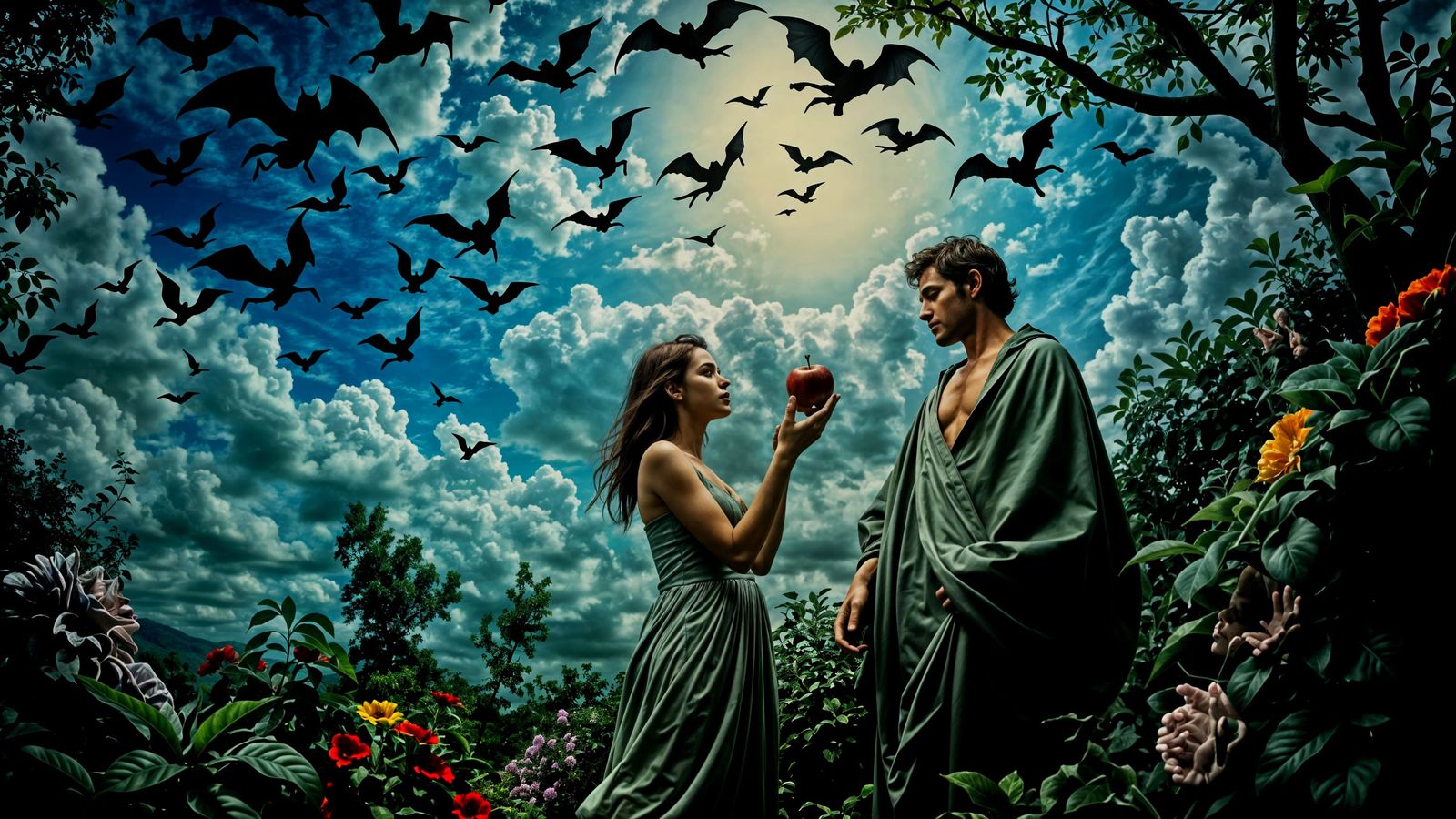 Adam and Eve in a Turbulent Paradise