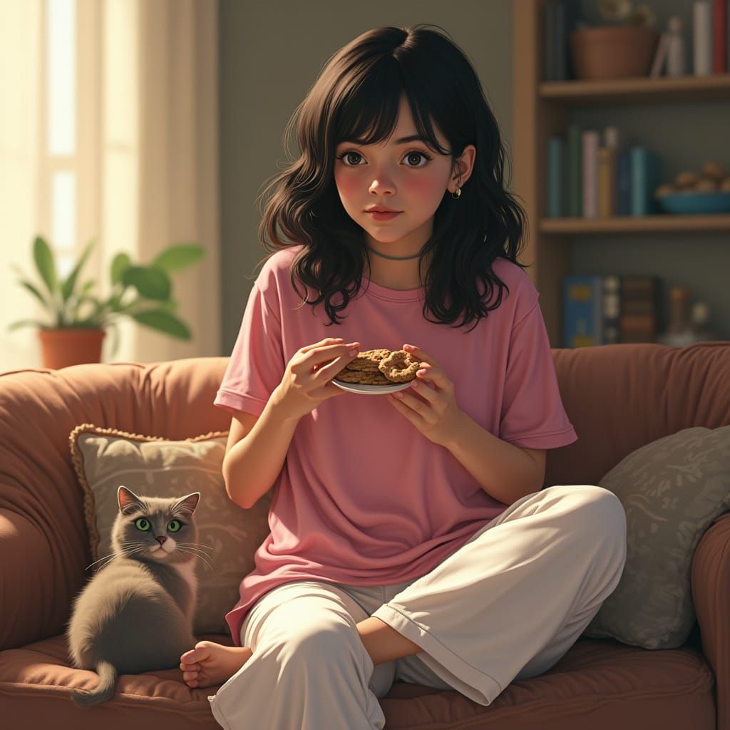 Hyper-Realistic Portrait of Christina Rivera at Home