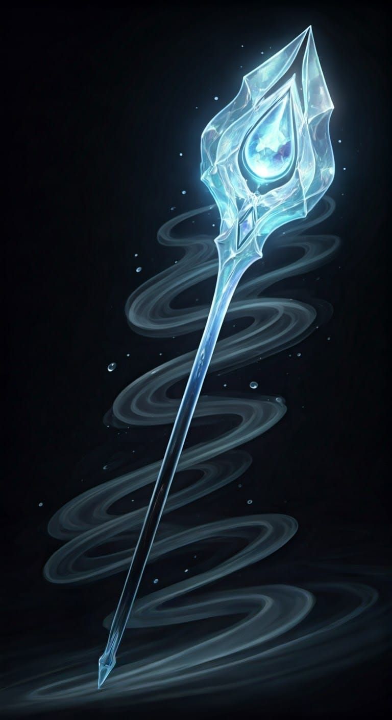 Glass-like Staff Shimmering with Tears