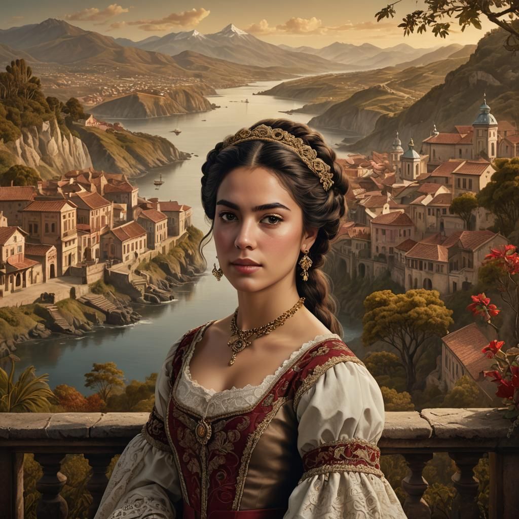 Baroque Portrait of Isabel Adriasola Carrión, 1774