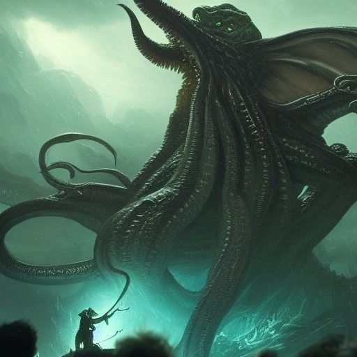 Cthulhu's Epic Battle with World Serpent