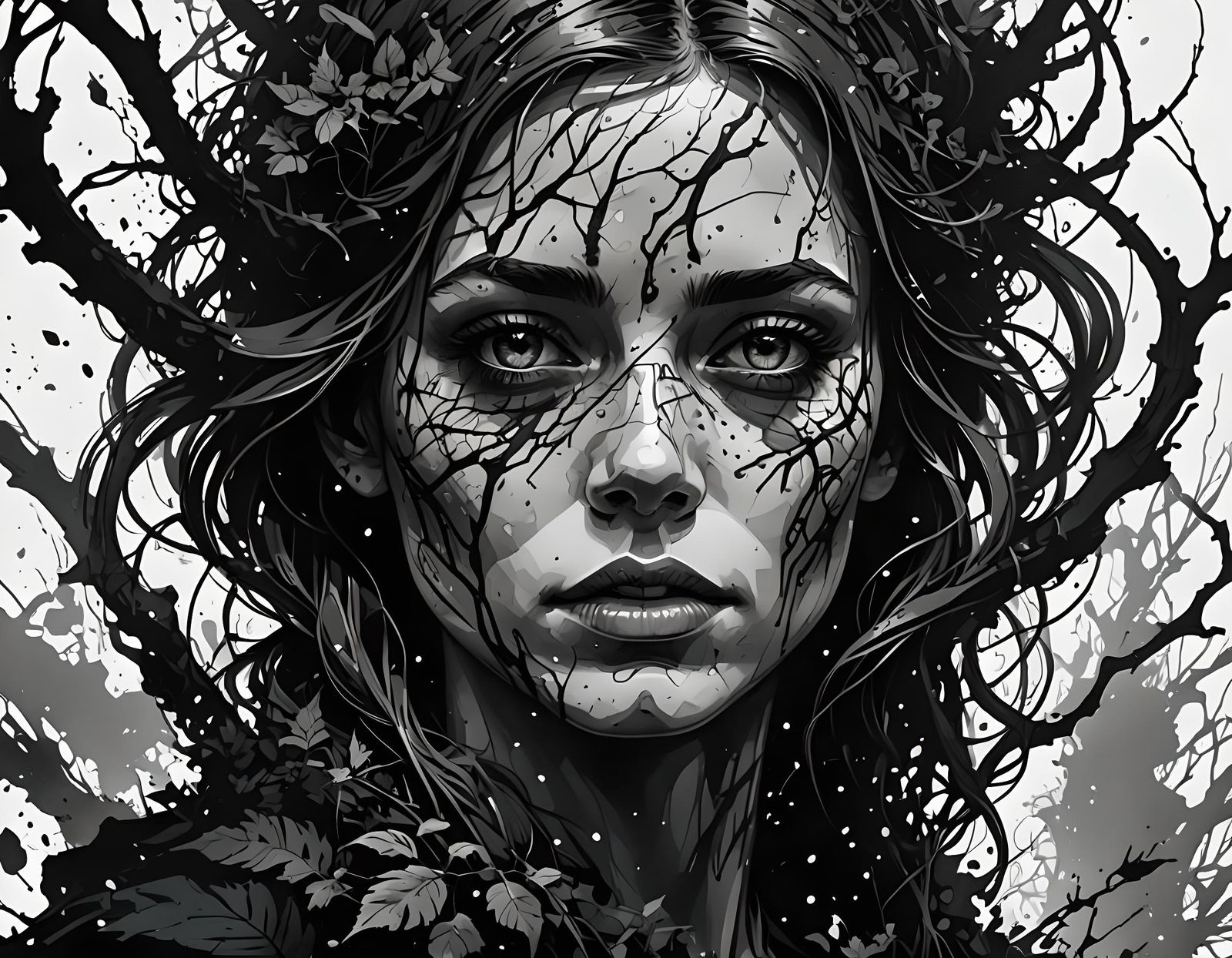 Mysterious Silhouette Woman in Minimal Vector Art