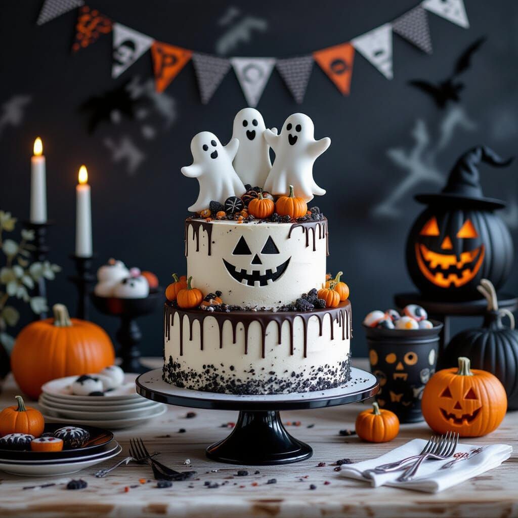 Spooky Birthday Celebration with Haunted Cakes and Ghostly G...