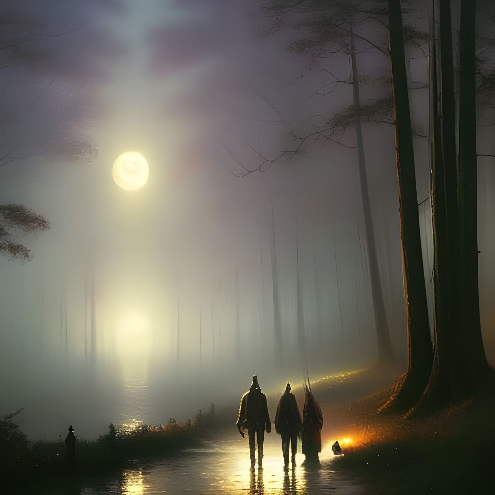 Mysterious Moonlight Creatures in Ethereal Fantasy Style