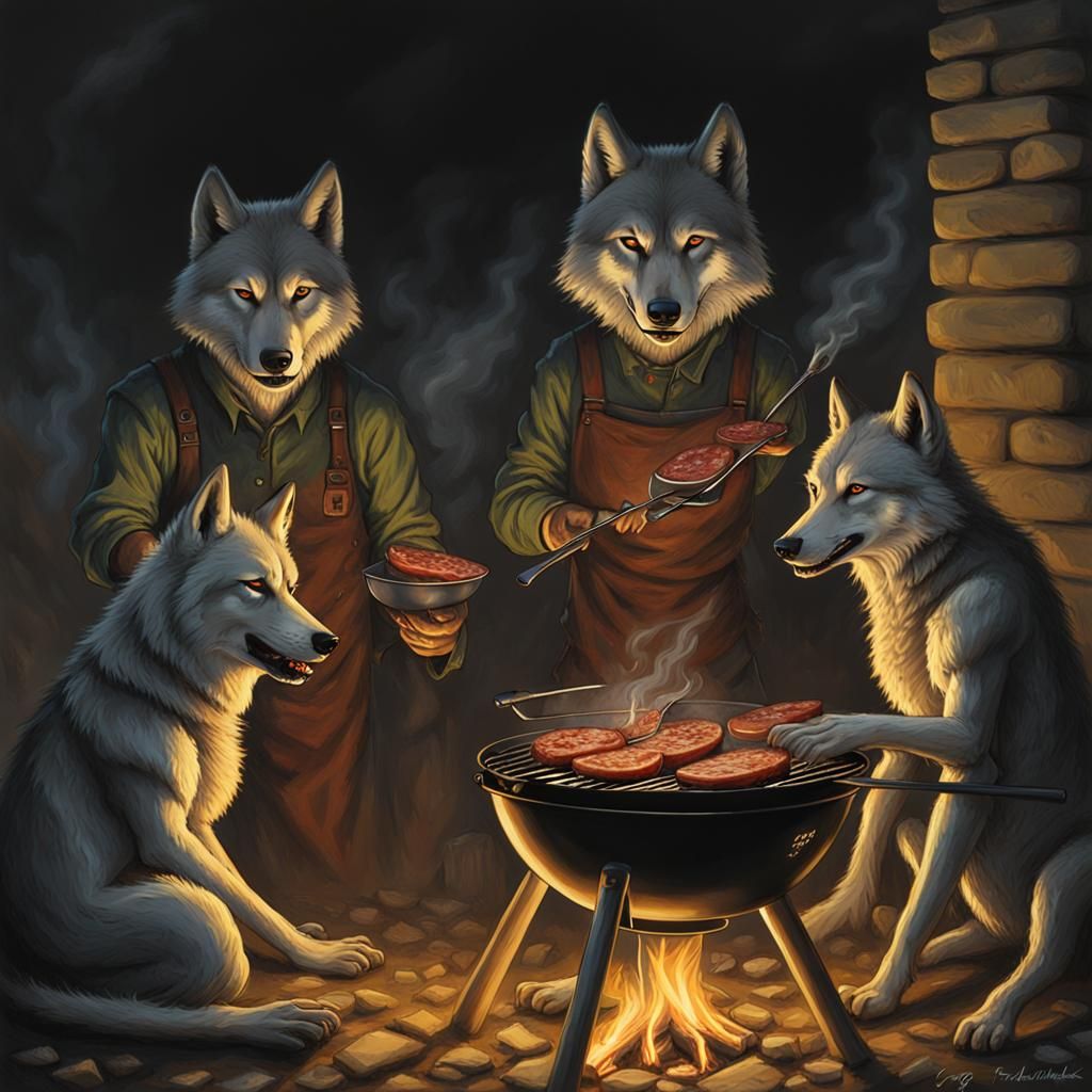 Wolves Having a Barbecue in Sinister Style