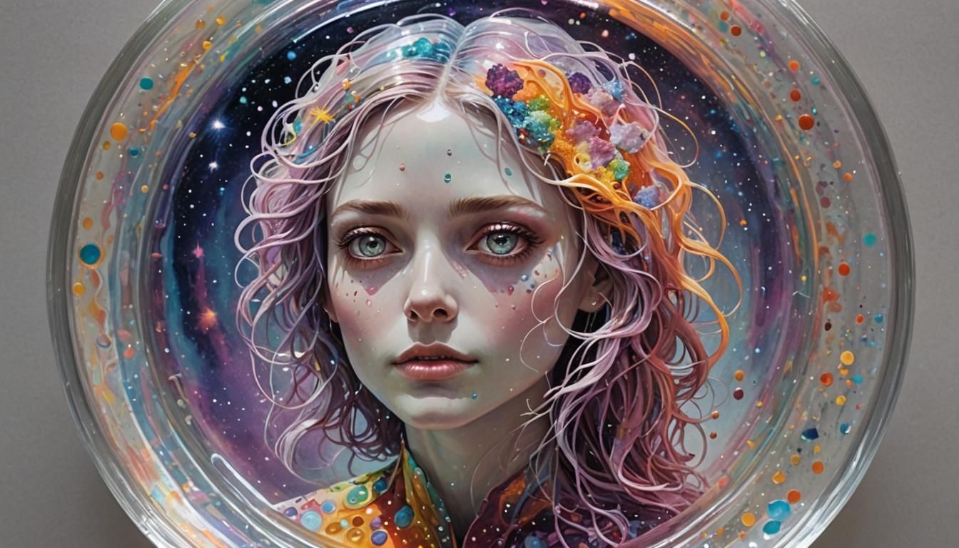 Spectrum Cosmic Serenade girl’s head rising out of Petri dis...