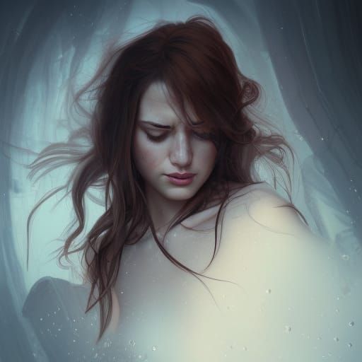 Emotional Portrait of an Angry Woman: Hyperdetailed Art