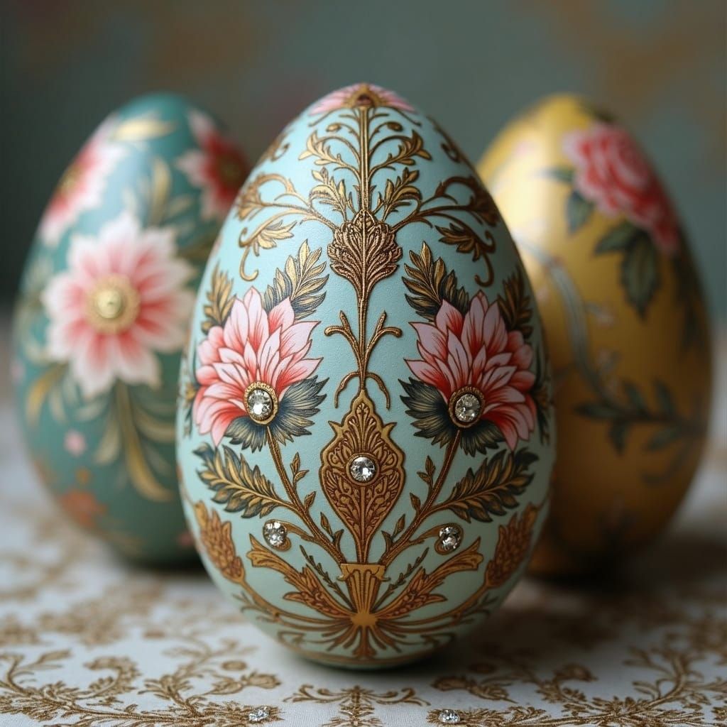 Luxurious Victorian Easter Eggs with Diamond Accents