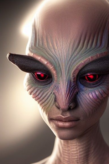 Hyperrealistic Insectoid Girl Portrait in Matte Painting Sty...
