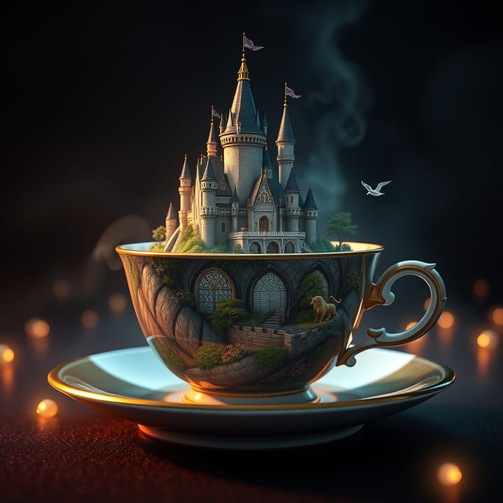 Fairytale Castle Teacup: Fantasy Concept Art
