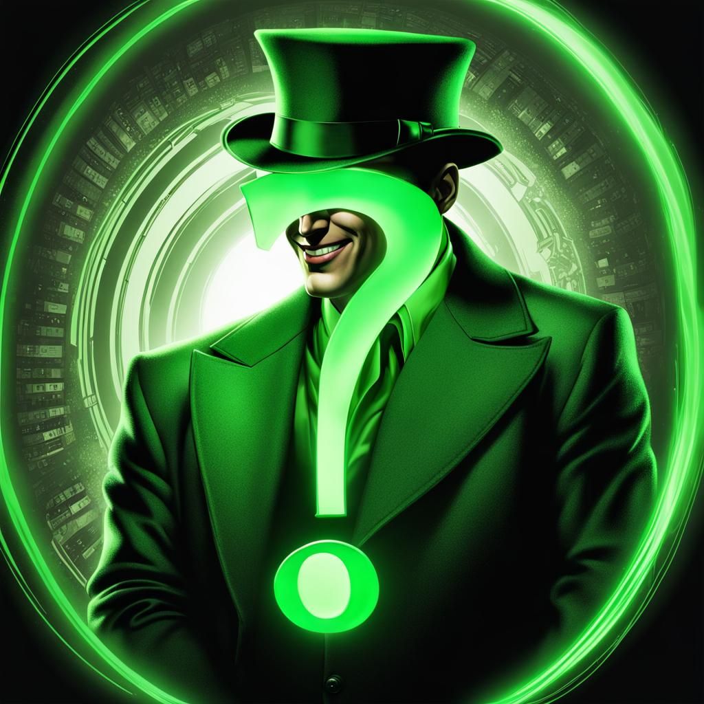The Riddler with Glowing Question Mark