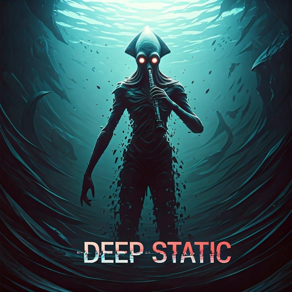 Twisted Cyberpunk squid in Digital Abyss