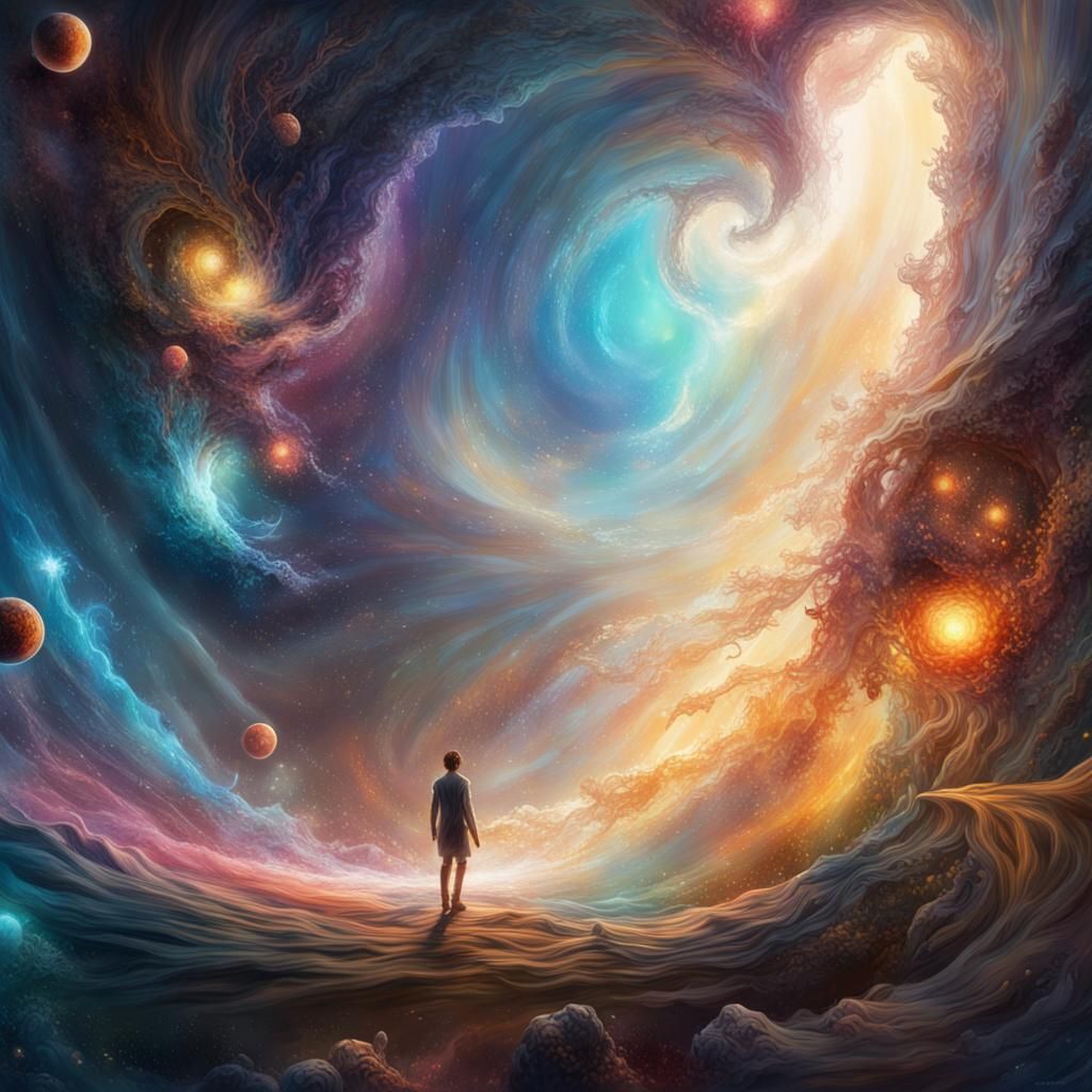 Ethereal Space Fantasy Postcard: Hyperrealistic Concept Art