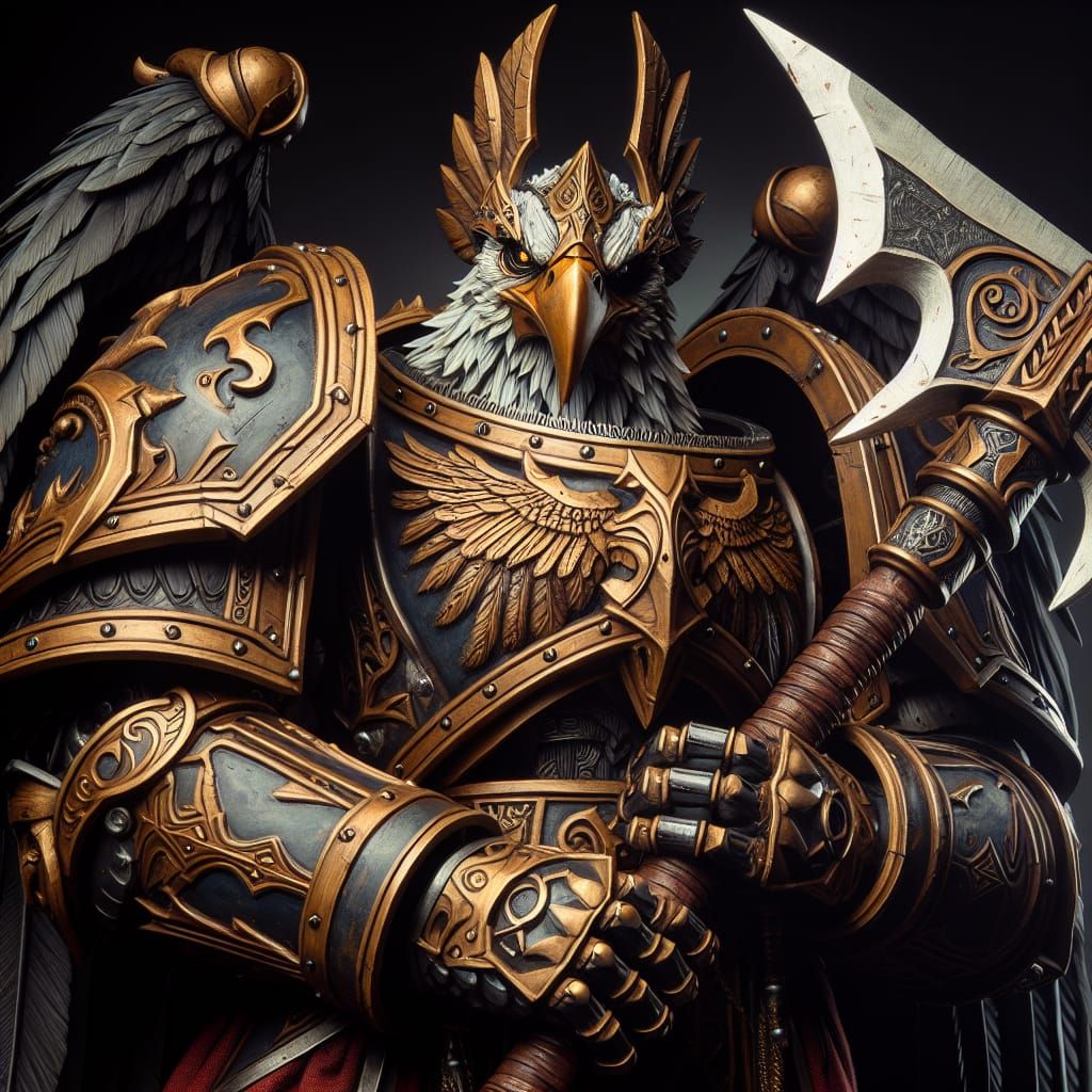 Armored Aarakocra Warrior Ready for Battle