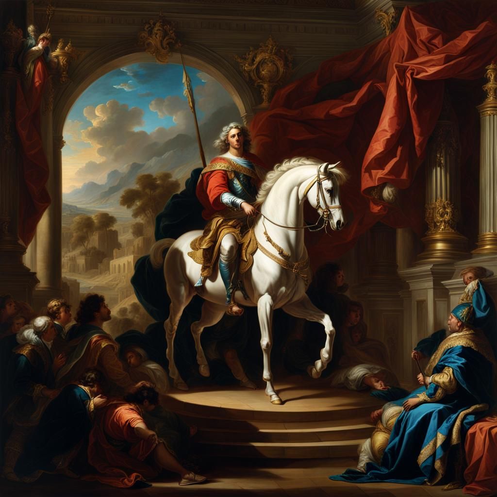 Bucephalus Frightened by Shadow, in 18th Century Style