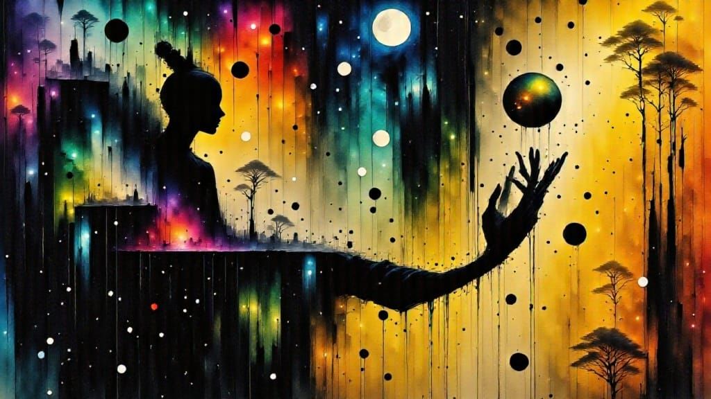 Skeletal Puppeteer and Globe in Surrealist Style