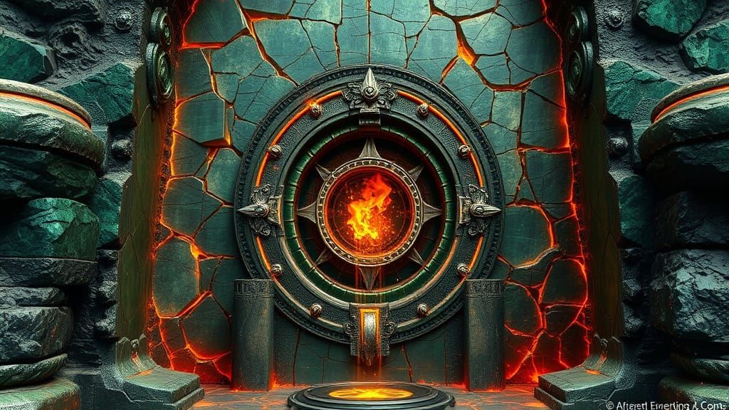 Ancient Elemental Gate of Jade and Gold