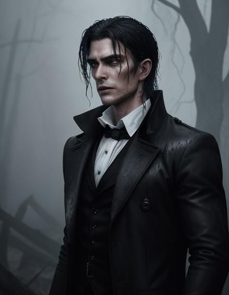 Gothic Vampire in Abandoned City, Ultra HD 8K