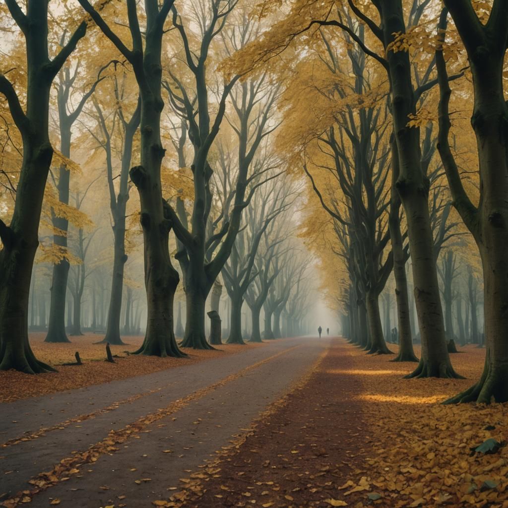 Autumn Forest Path in Cinematic Lighting