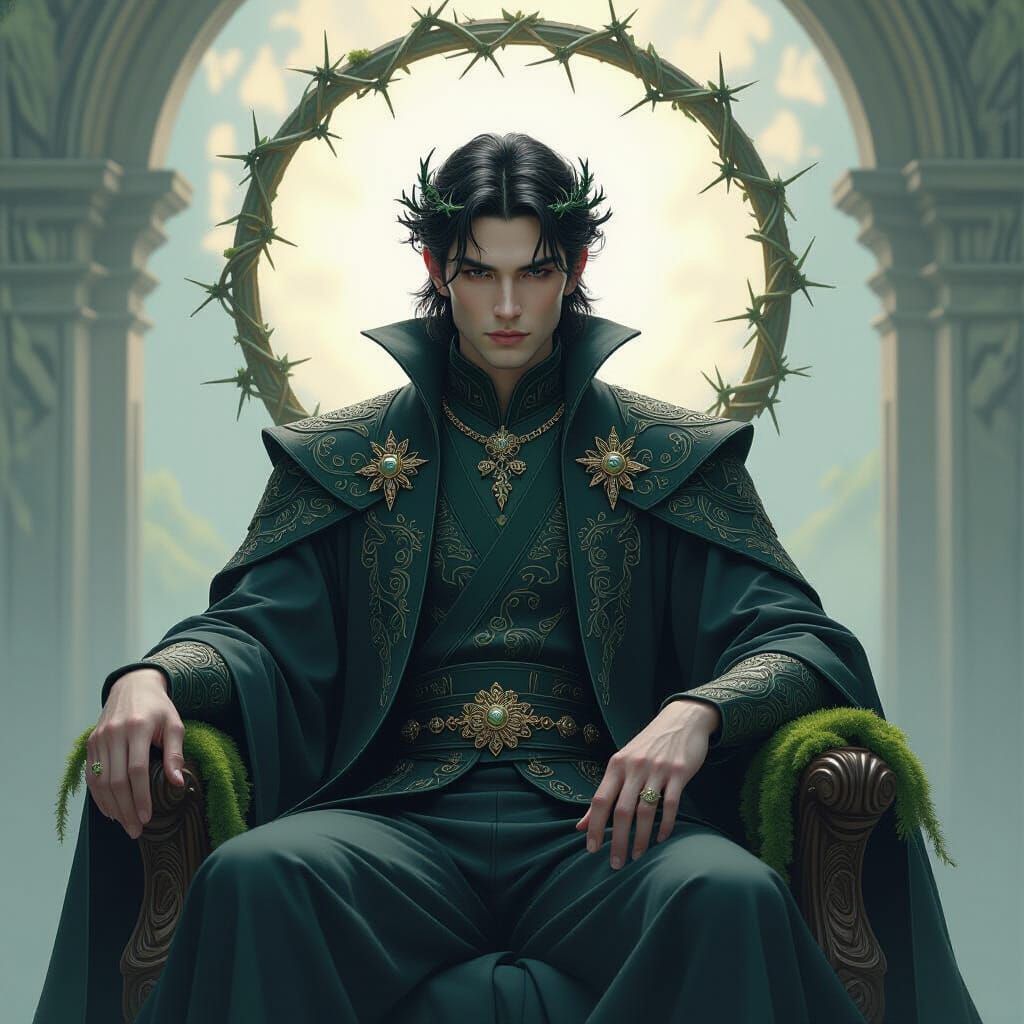 The Mistletoe King on Moss Throne