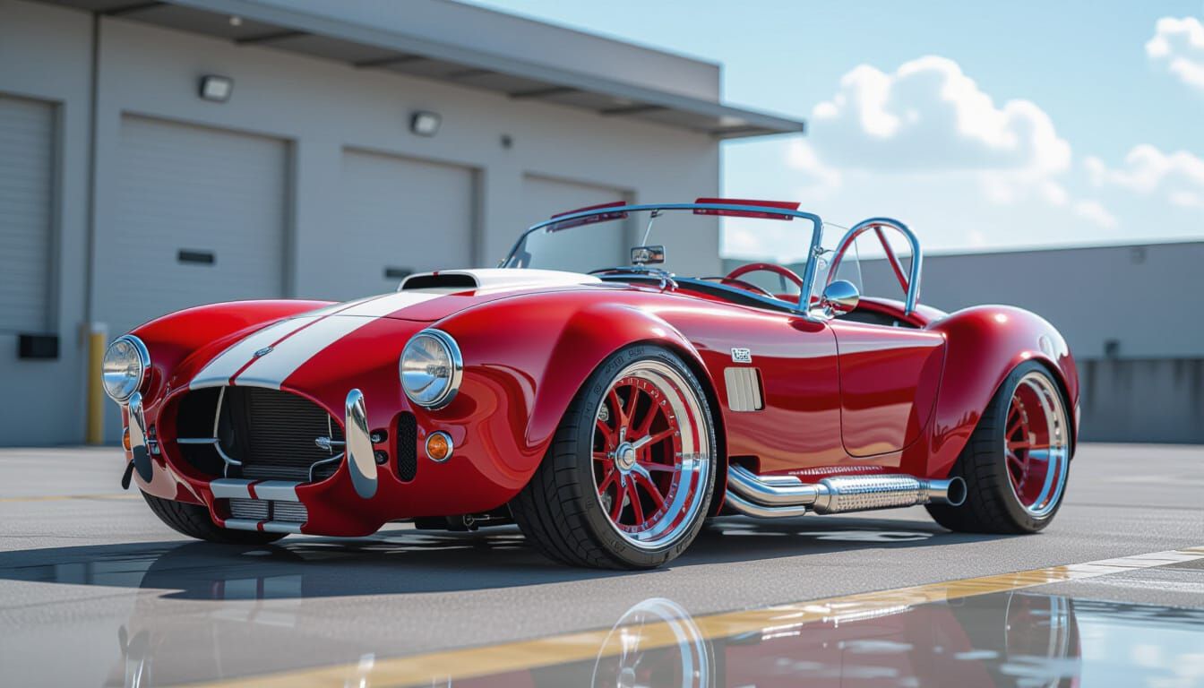 Custom Red AC Cobra with White Stripes