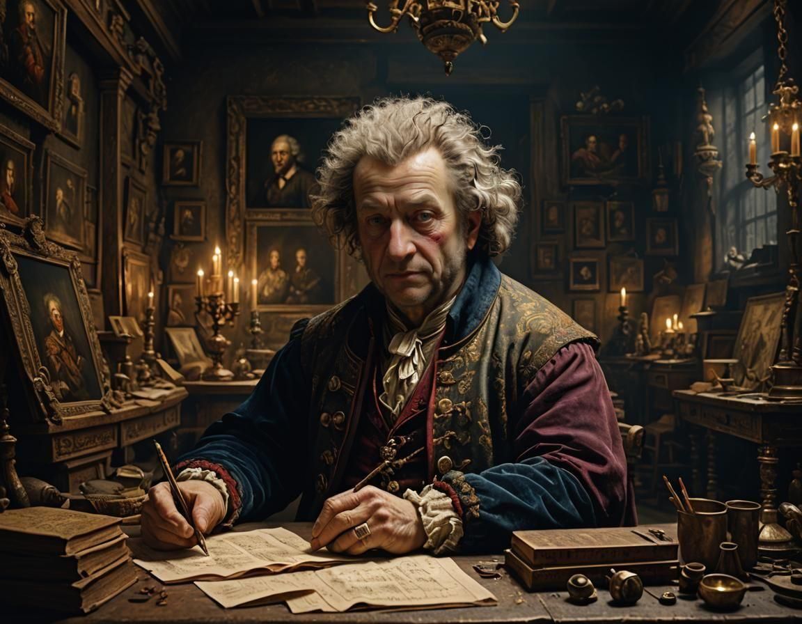 Mozart in Studio: Detailed Matte Painting