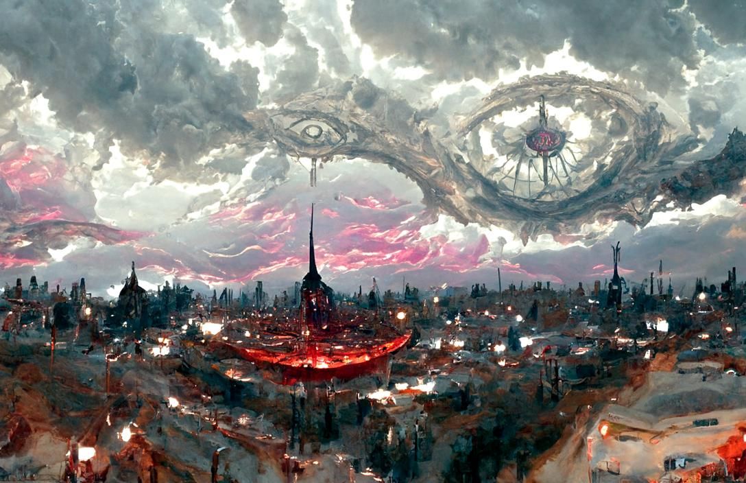 Surreal Eye Over Town: Art Nouveau Rococo Architecture
